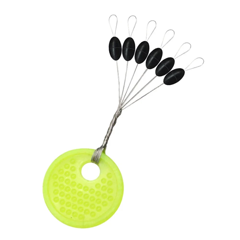 60-Piece Fishing Line Space Beans Set – Rubber Stopper Oval & Column Bobber Tools