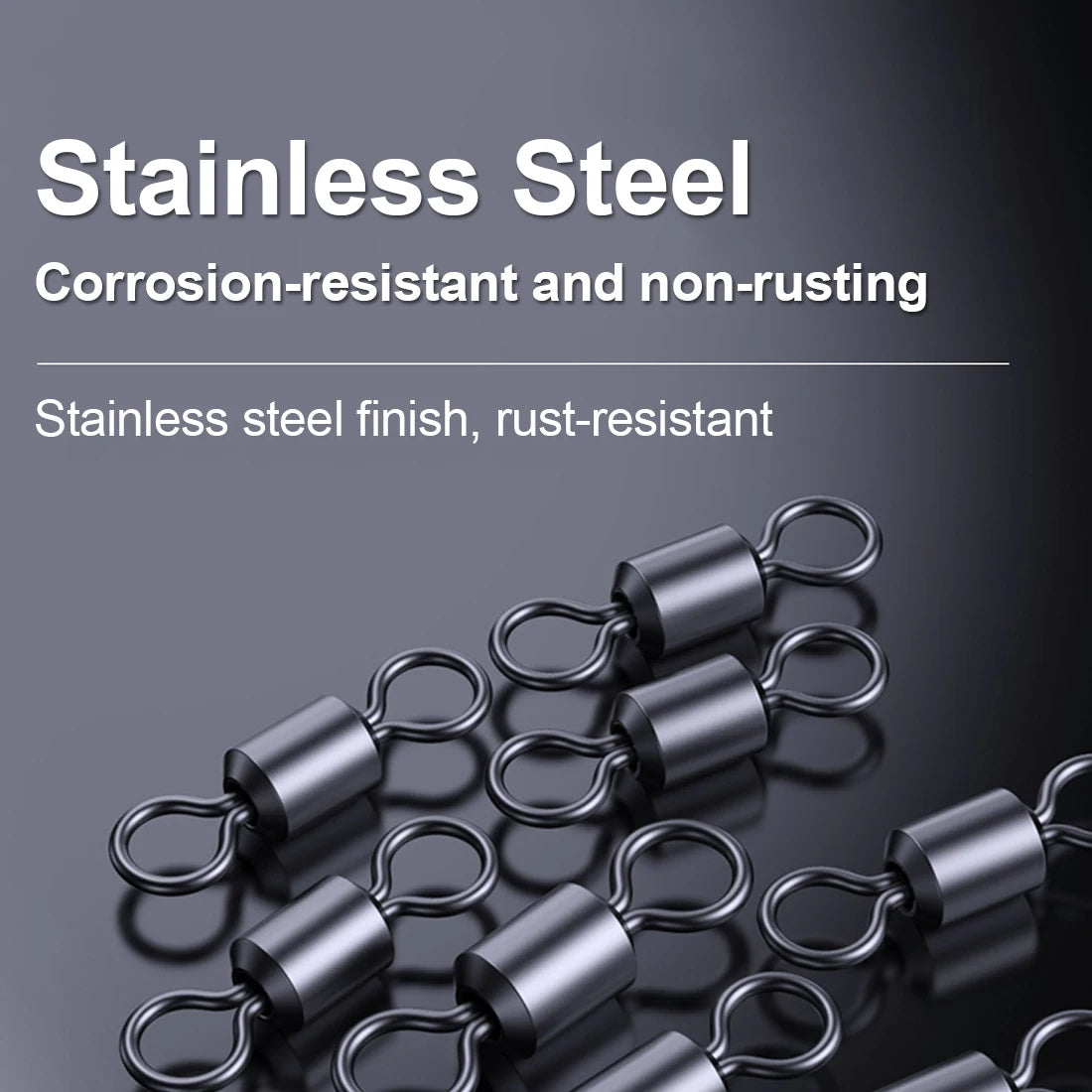 FishTrip 100-Pack Rolling Barrel Swivels – Stainless Steel Saltwater Fishing Tackles