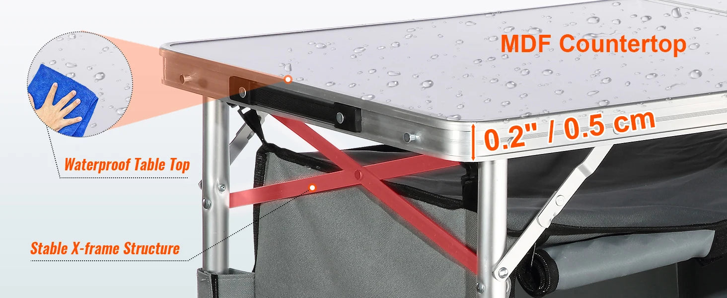 SucceBuy Folding Camping Table – Quick-Setup MDF Outdoor Picnic & BBQ Table