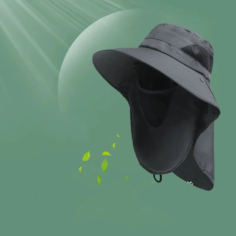 Summer Sun Hat with Neck Flap – UV Protection Fisherman Cap for Outdoor Activities