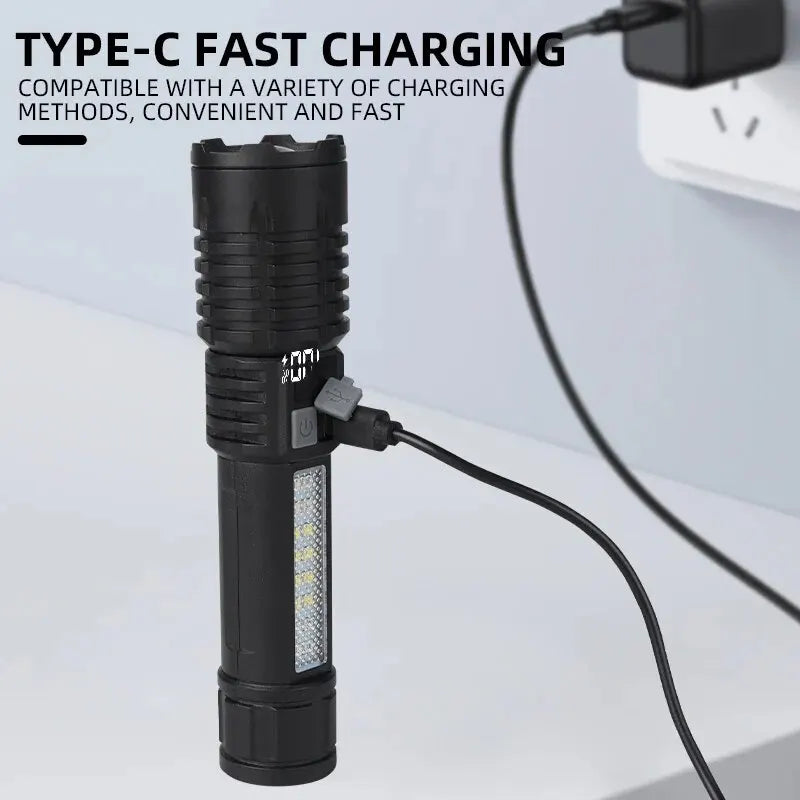 Super Bright LED Flashlight – Rechargeable Portable Torch for Outdoor & Emergency Use