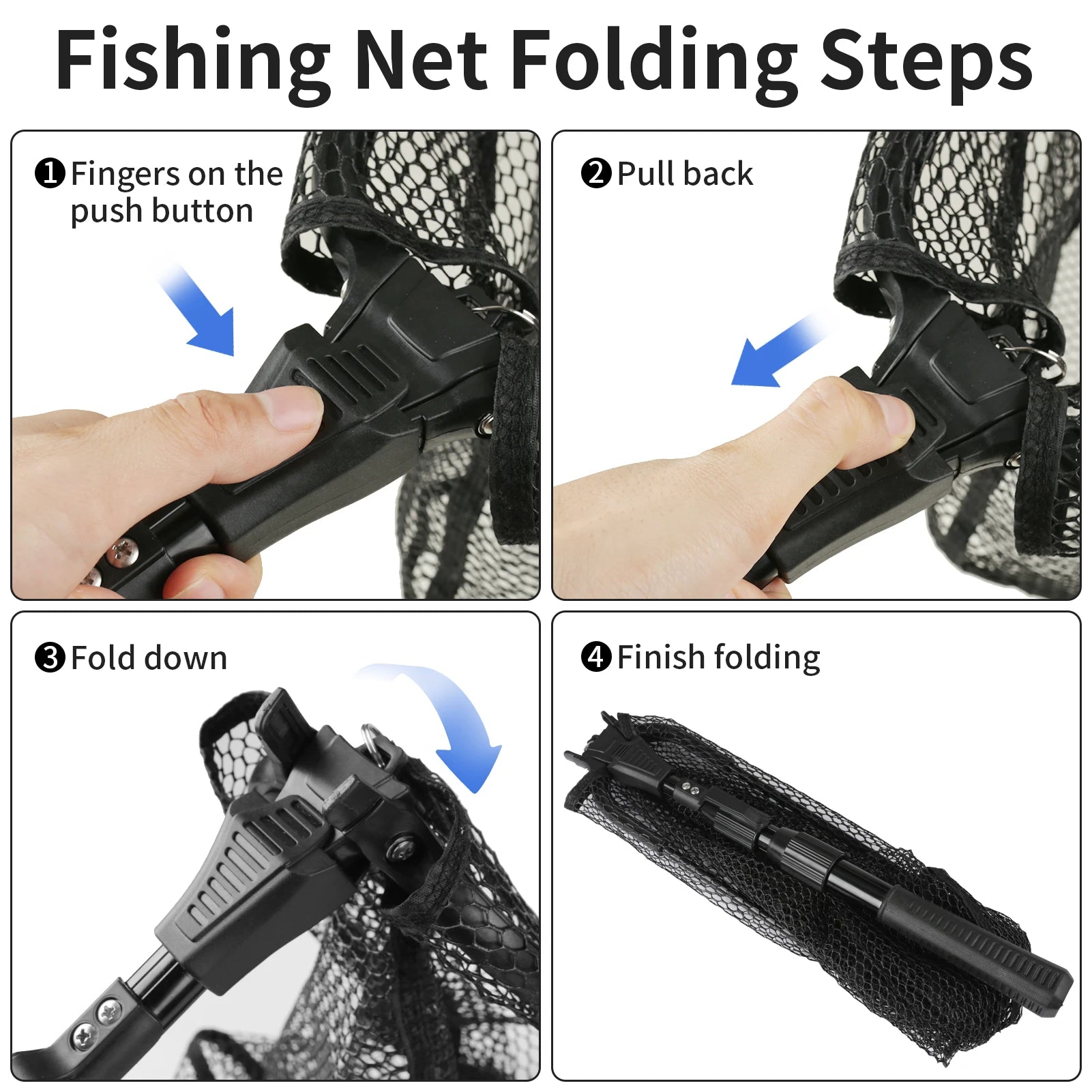 Telescopic Folding Landing Net – Extendable Fly & Carp Fishing Net