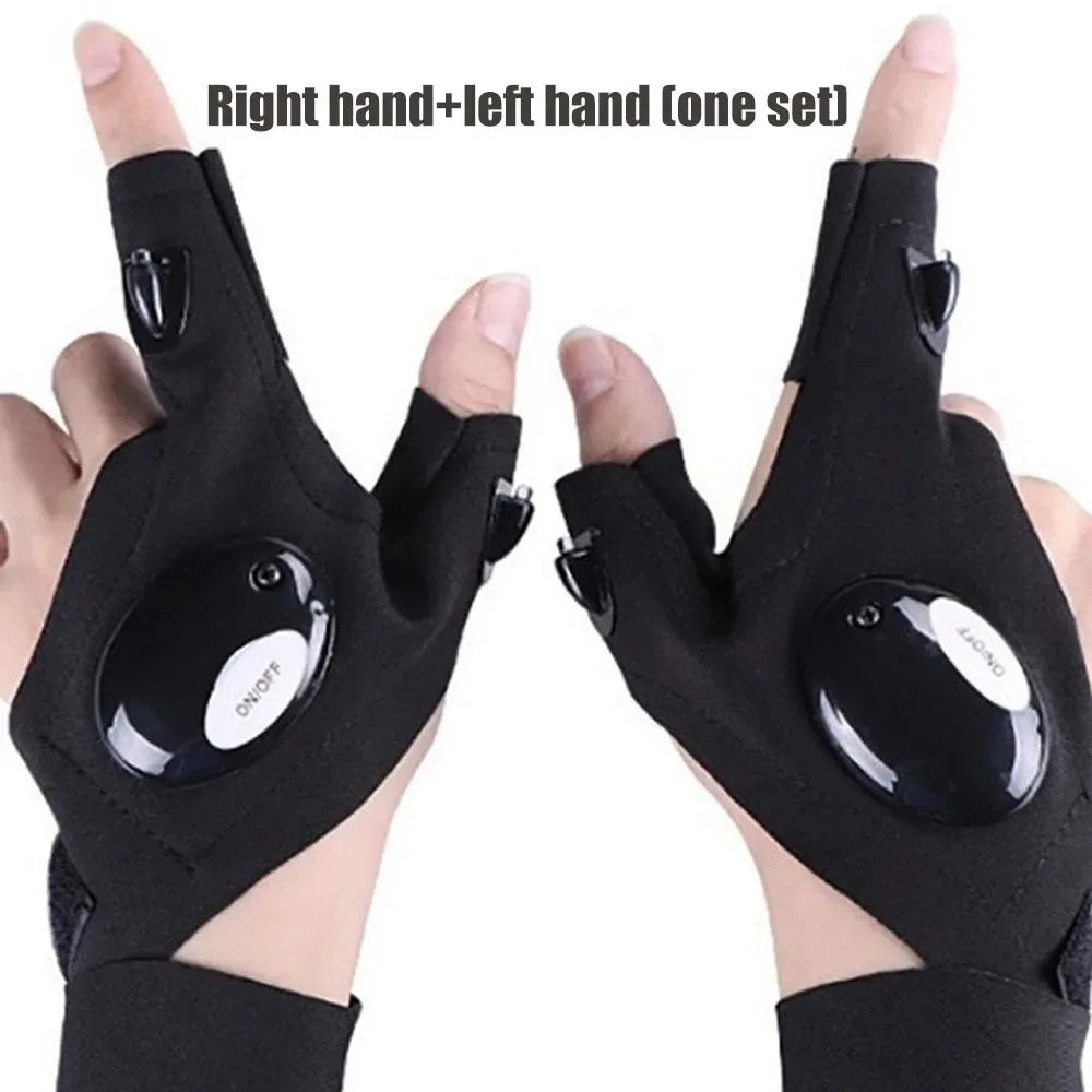 LED Fingerless Fishing & Cycling Gloves – Light-Up Gloves for Outdoor Activities