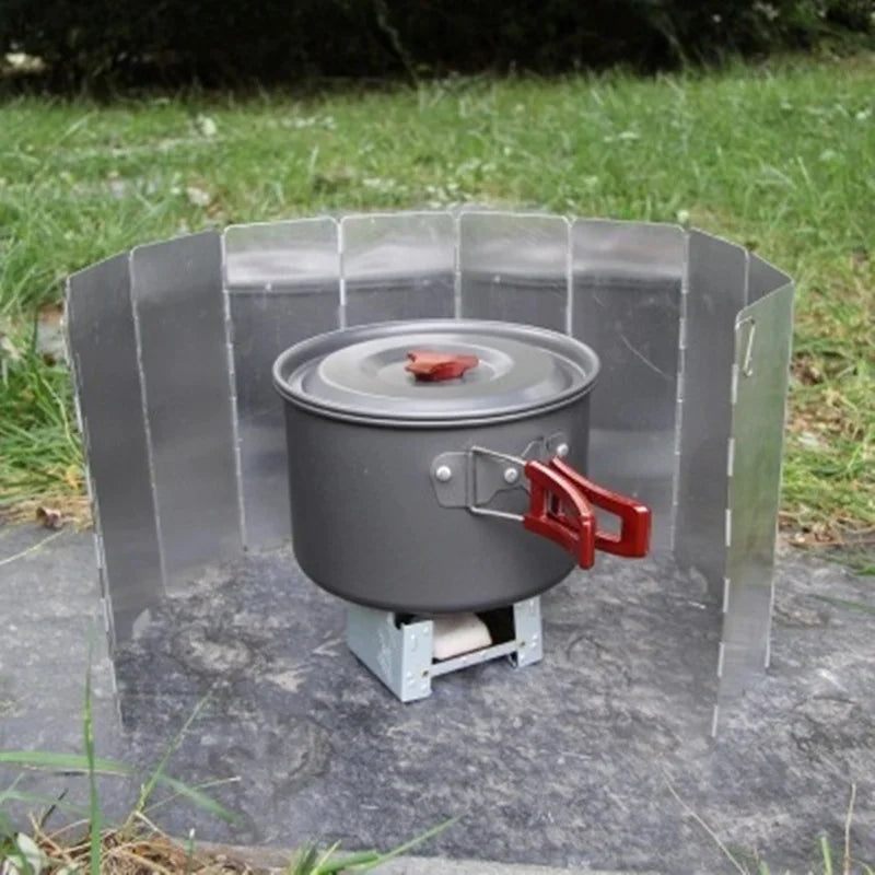 Camping Stove Windshield – 8/9/10/12/14/16 Plates Aluminum Alloy Wind Screen