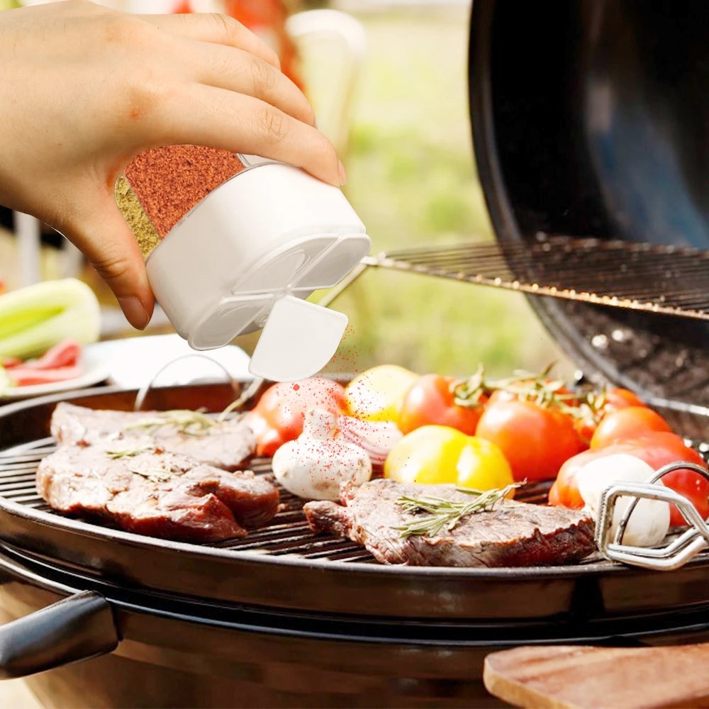 4-in-1 Camping Spice Jar – Portable Seasoning Dispenser with Lid, 4 Compartments