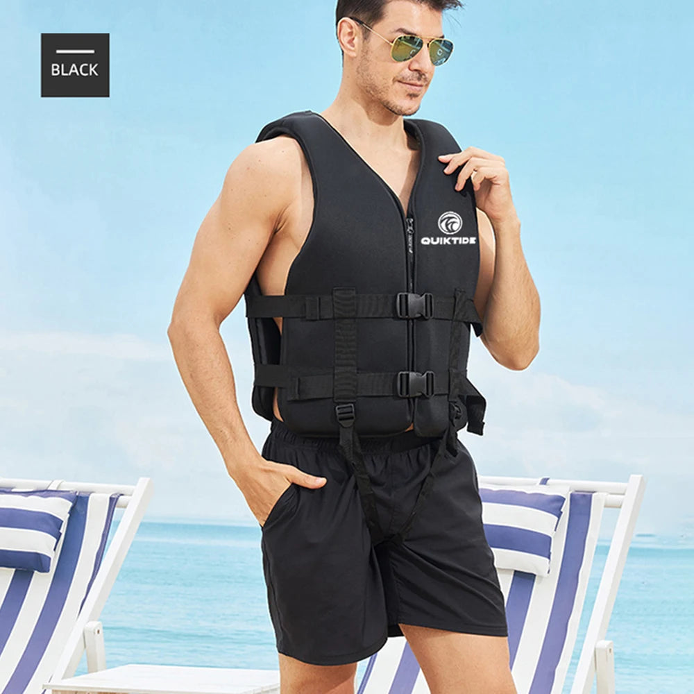 Neoprene Life Jacket – Adult & Children Buoyancy Vest for Swimming, Boating, Skiing & Water Sports