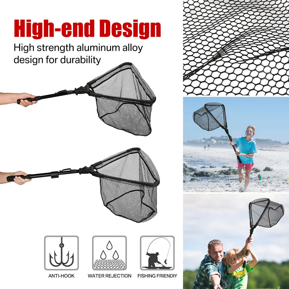 Telescopic Folding Landing Net – Extendable Fly & Carp Fishing Net