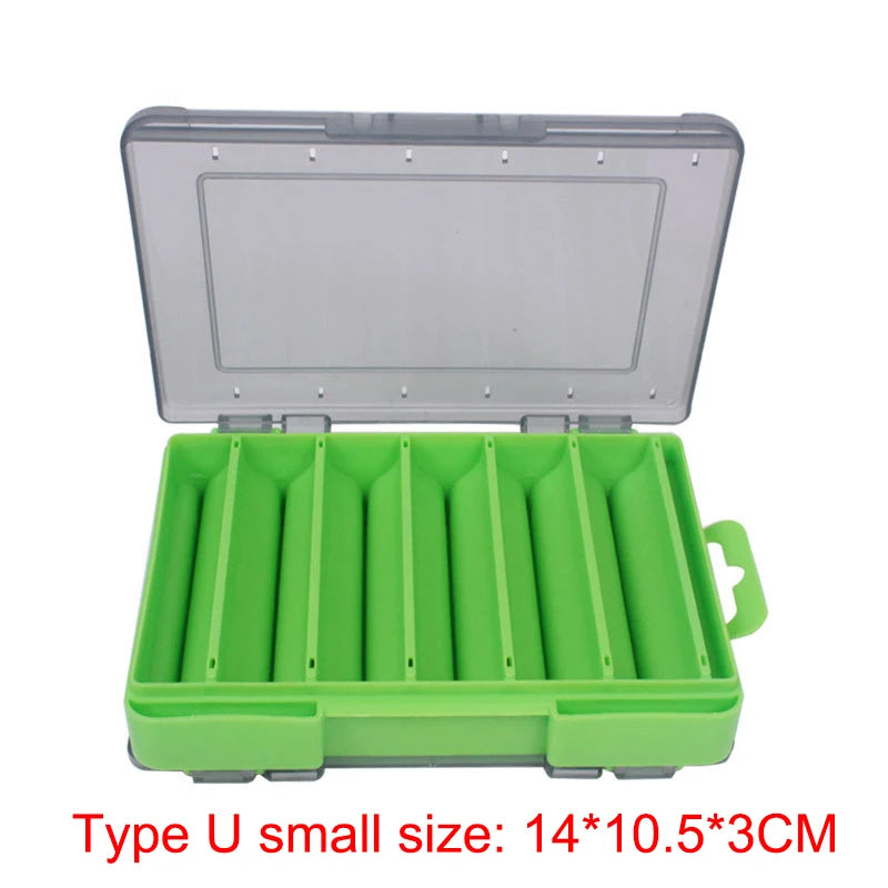 Shrimp & Squid Fishing Tackle Box – Double-Sided U-Shape Wooden/Plastic Case