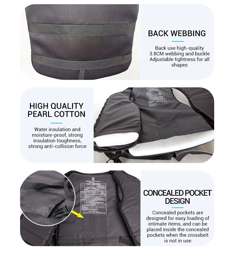 Neoprene Life Jacket – Adult & Children Buoyancy Vest for Swimming, Boating, Skiing & Water Sports