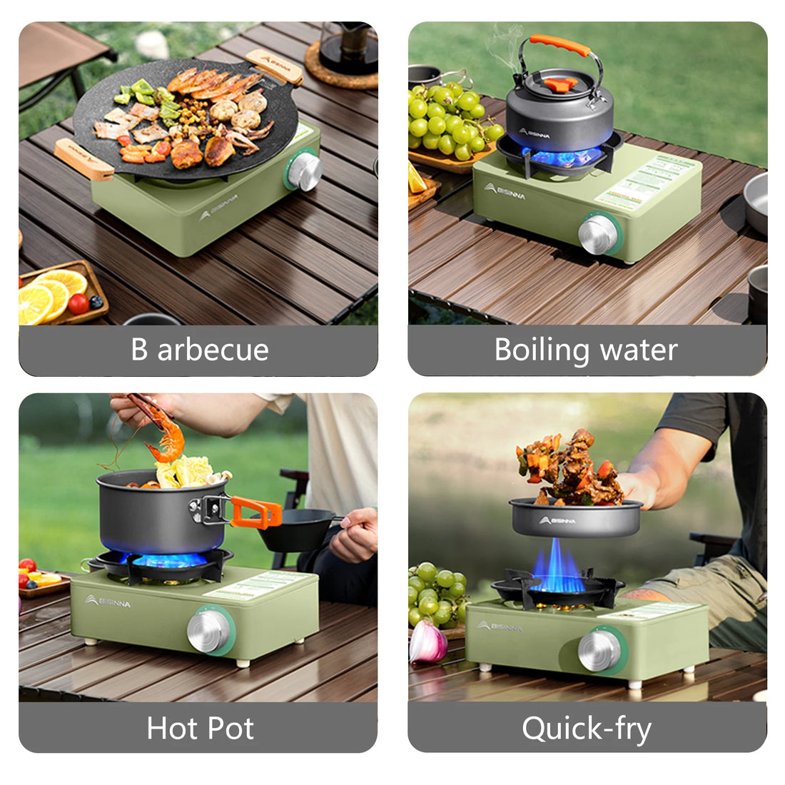 BISINNA Camping Gas Stove – 5800W High-Power Portable Cassette Burner for Hiking & Outdoor Cooking
