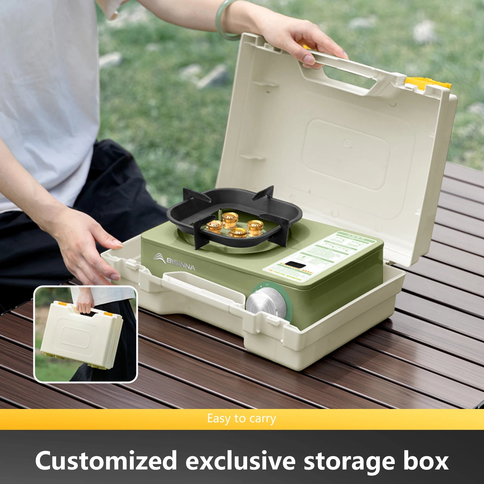 BISINNA Camping Gas Stove – 5800W High-Power Portable Cassette Burner for Hiking & Outdoor Cooking