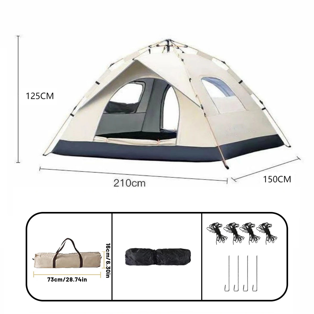 Outdoor Automatic Quick-opening Tent Rainproof Sunshine-proof 4 person tents