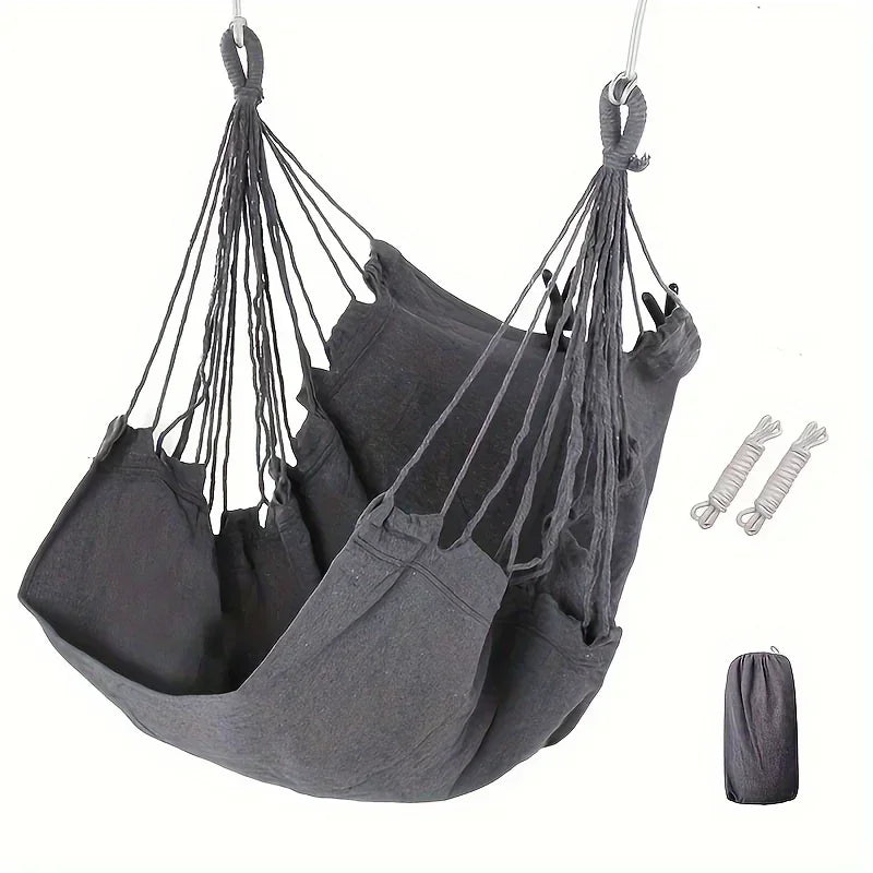 Durable Hanging Hammock Chair – Cotton Rope Indoor & Outdoor Swing