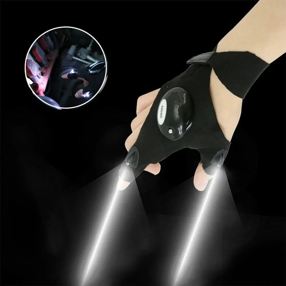 LED Fingerless Fishing & Cycling Gloves – Light-Up Gloves for Outdoor Activities