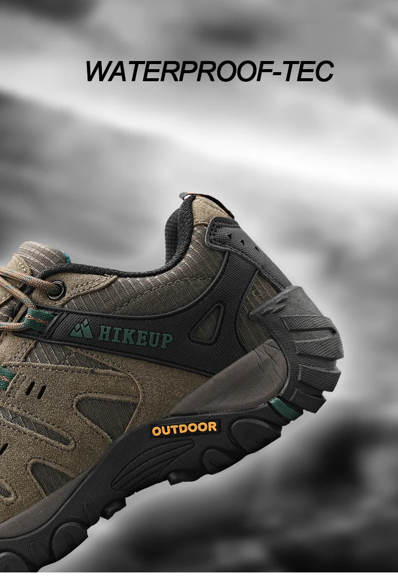 HIKEUP Men’s Hiking Shoes – Suede Leather Outdoor Trekking Sneakers