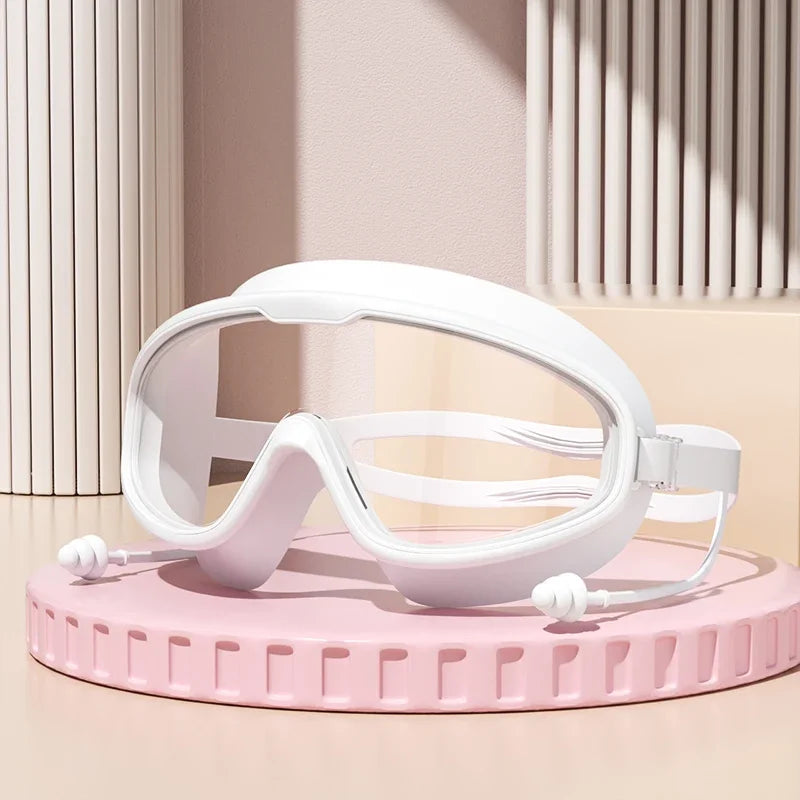 Wide-View Swimming & Diving Goggles – Anti-Fog with Earplugs for Adults & Youth