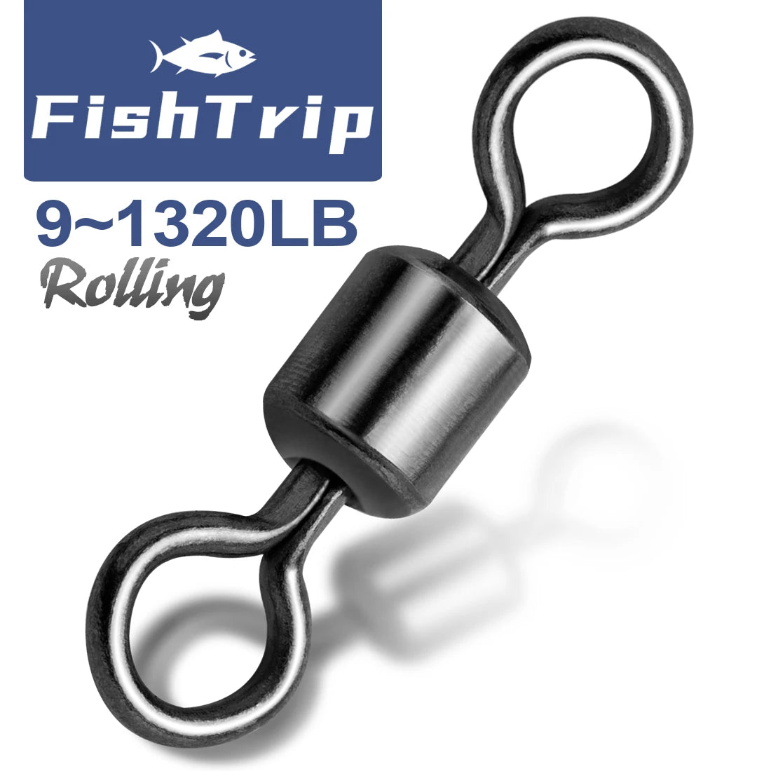 FishTrip 100-Pack Rolling Barrel Swivels – Stainless Steel Saltwater Fishing Tackles