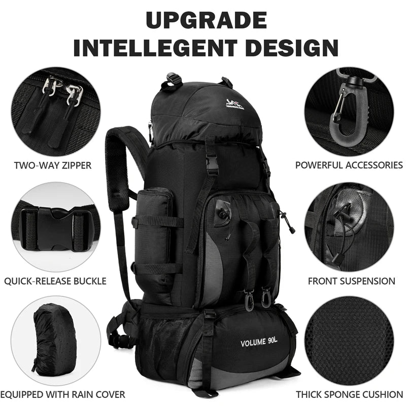 90L Waterproof Hiking Backpack – Large Capacity Trekking & Camping Rucksack