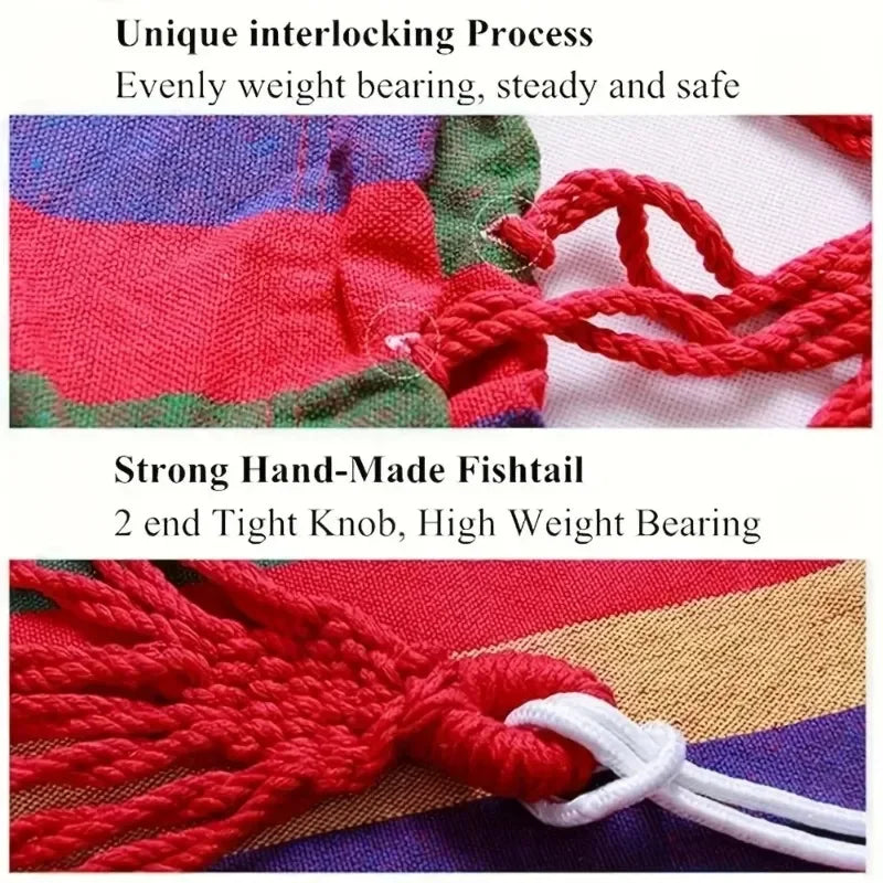 200KG Canvas Hammock Chair – Thick Swing Seat with Storage Bag