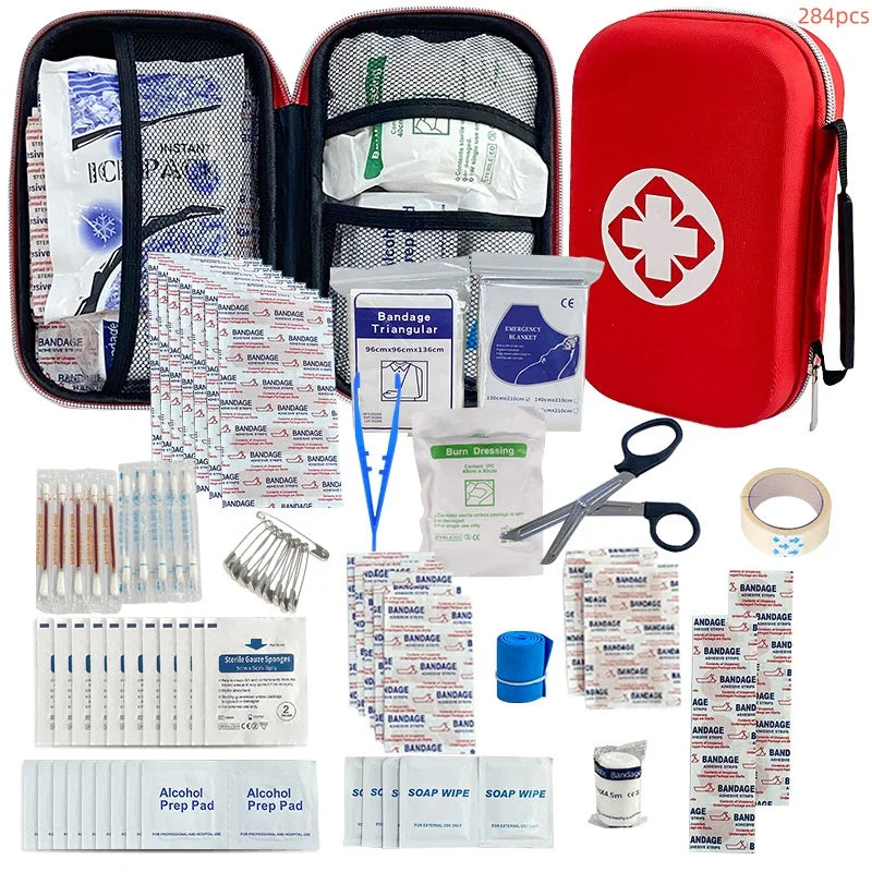 Portable Emergency First Aid Kit – Travel, Camping & Household Survival Bag