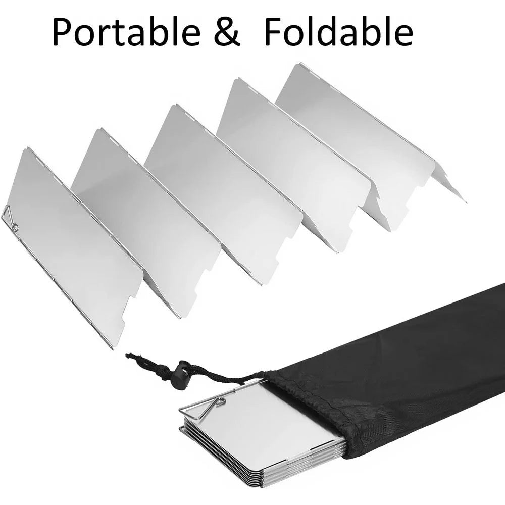 Camping Stove Windshield – 8/9/10/12/14/16 Plates Aluminum Alloy Wind Screen