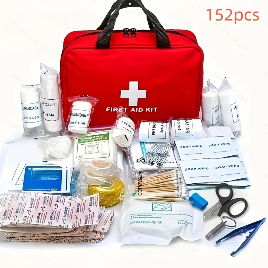 Portable Emergency First Aid Kit – Travel, Camping & Household Survival Bag