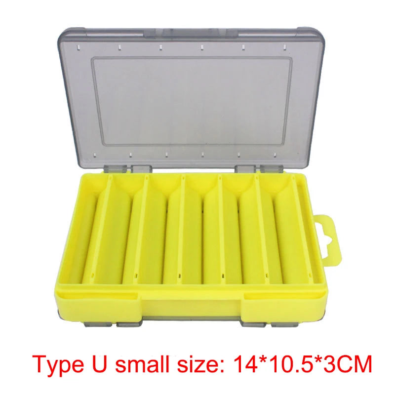 Shrimp & Squid Fishing Tackle Box – Double-Sided U-Shape Wooden/Plastic Case