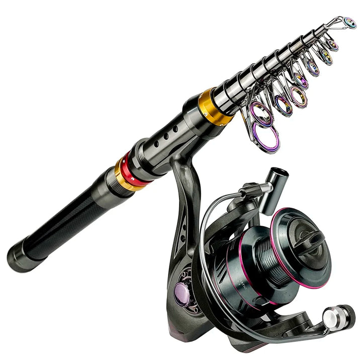 Carbon Fiber Telescopic Fishing Rod & Reel Combo – 1.8–3.6m Spinning Kit