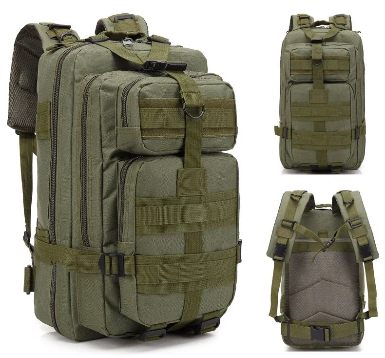 Fishing Tactical Backpack – Camouflage 3-Pocket Outdoor Travel & Hiking Bag