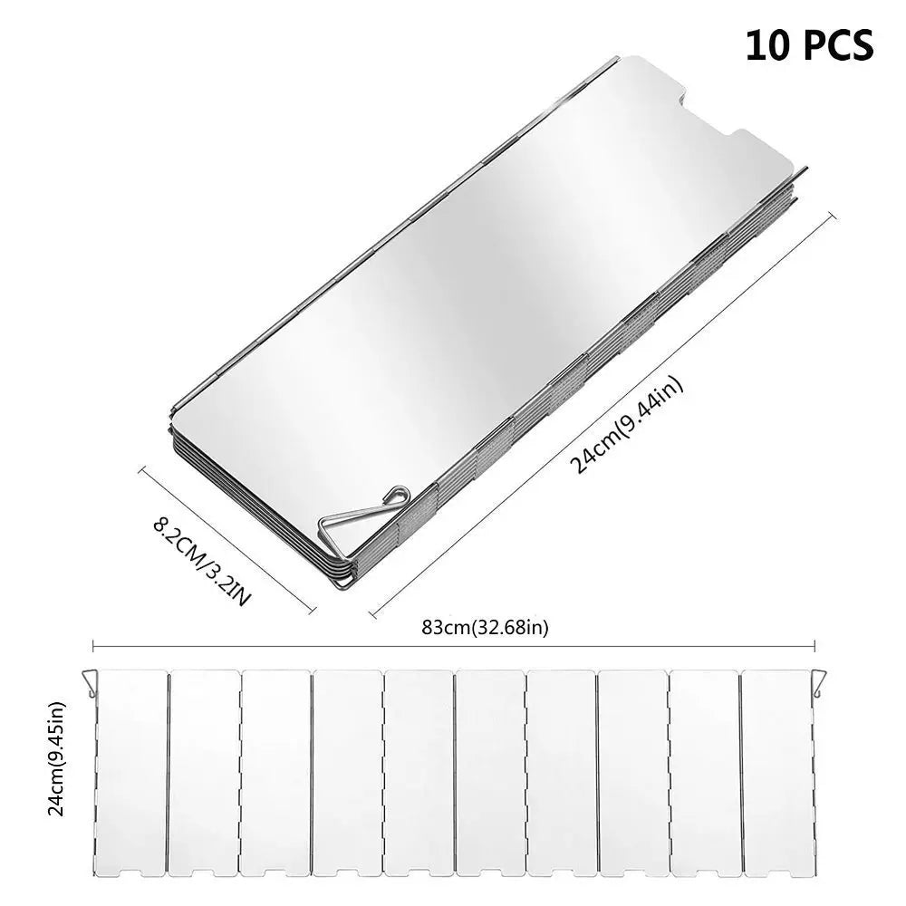 Camping Stove Windshield – 8/9/10/12/14/16 Plates Aluminum Alloy Wind Screen