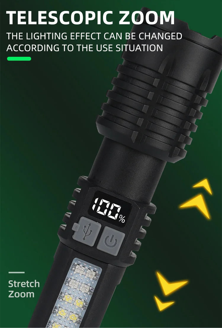 Super Bright LED Flashlight – Rechargeable Portable Torch for Outdoor & Emergency Use