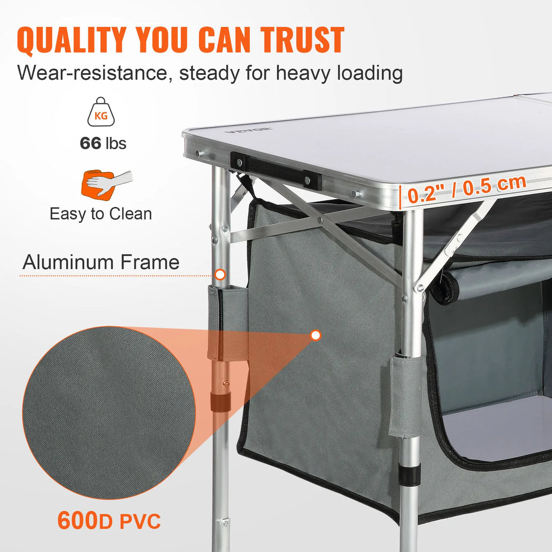 SucceBuy Folding Camping Table – Quick-Setup MDF Outdoor Picnic & BBQ Table