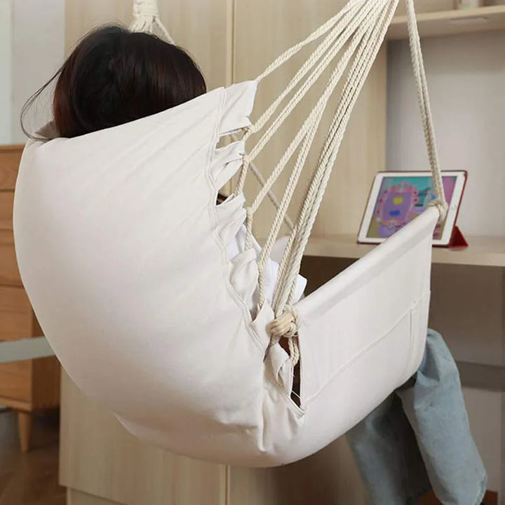 Durable Hanging Hammock Chair – Cotton Rope Indoor & Outdoor Swing