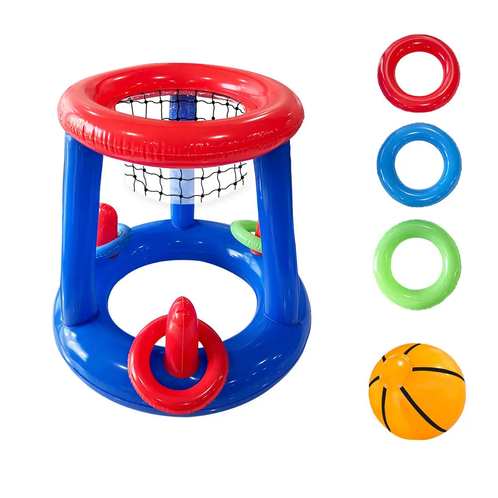 Inflatable Blue Basketball Rack – Pool Toss Game for Water Parties