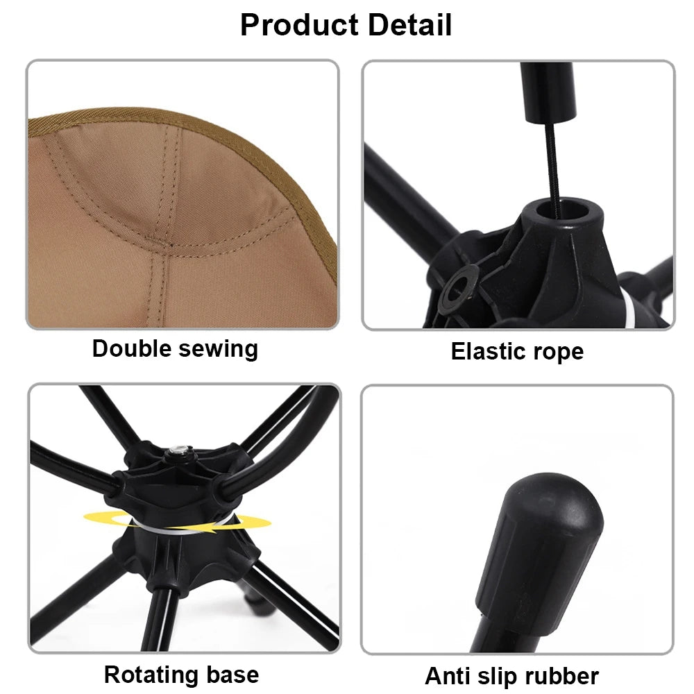 Rotatable Outdoor Folding Chair – Lightweight Camping, Beach & Fishing Chair with Carry Bag
