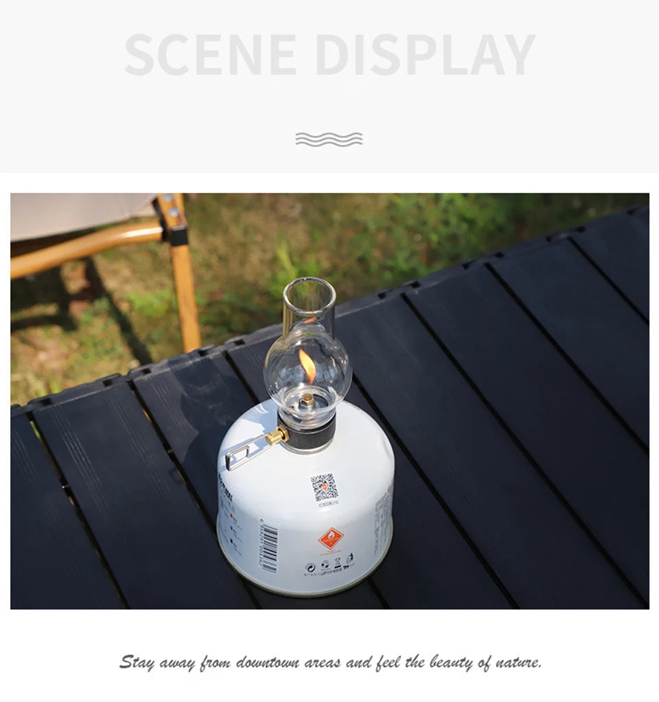 Portable Camping Gas Candle Lamp – Butane Outdoor Light