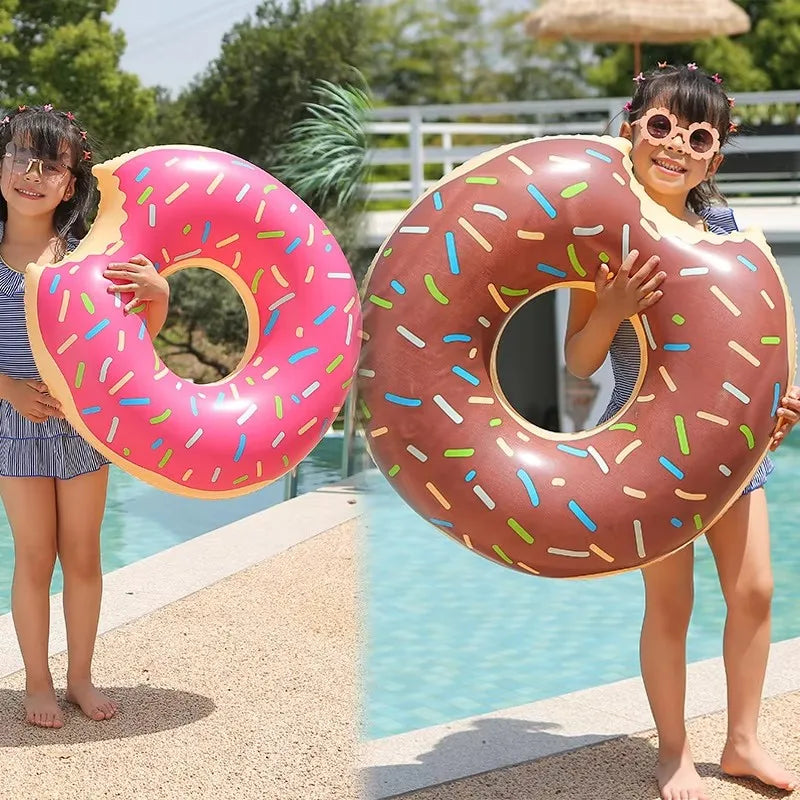 Rooxin Inflatable Donut Swim Ring – Pool Float for Kids & Adults