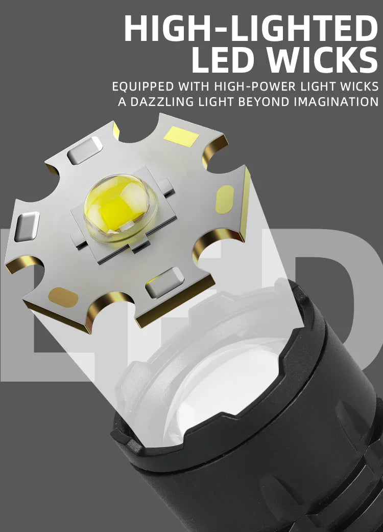 Super Bright LED Flashlight – Rechargeable Portable Torch for Outdoor & Emergency Use