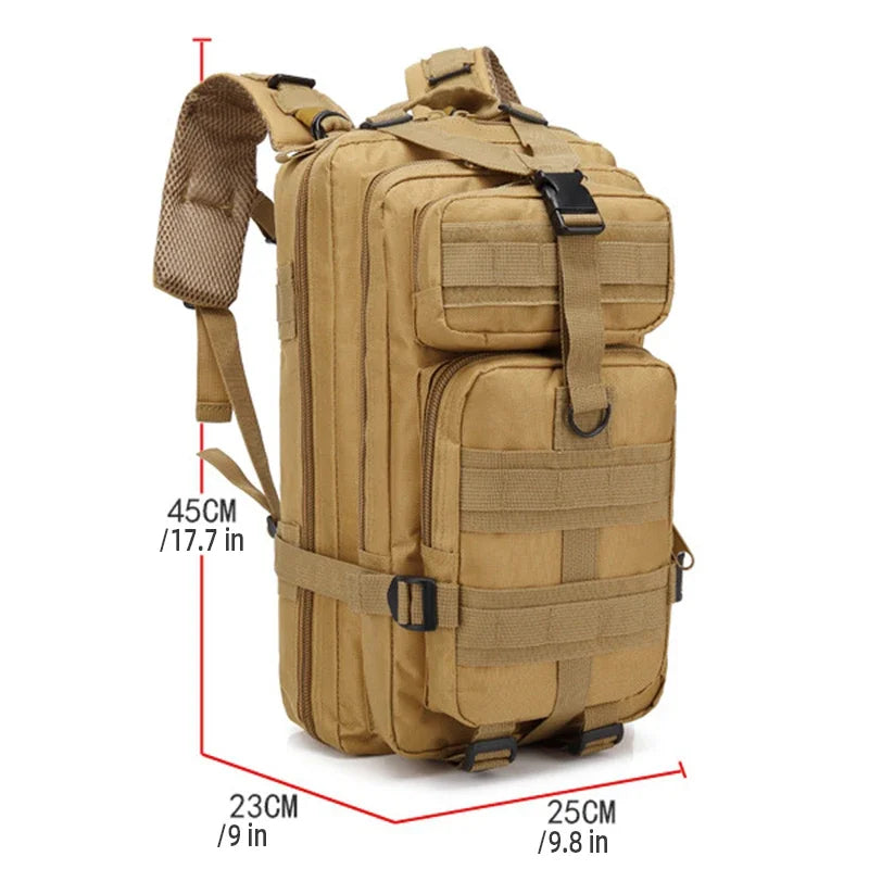 Fishing Tactical Backpack – Camouflage 3-Pocket Outdoor Travel & Hiking Bag