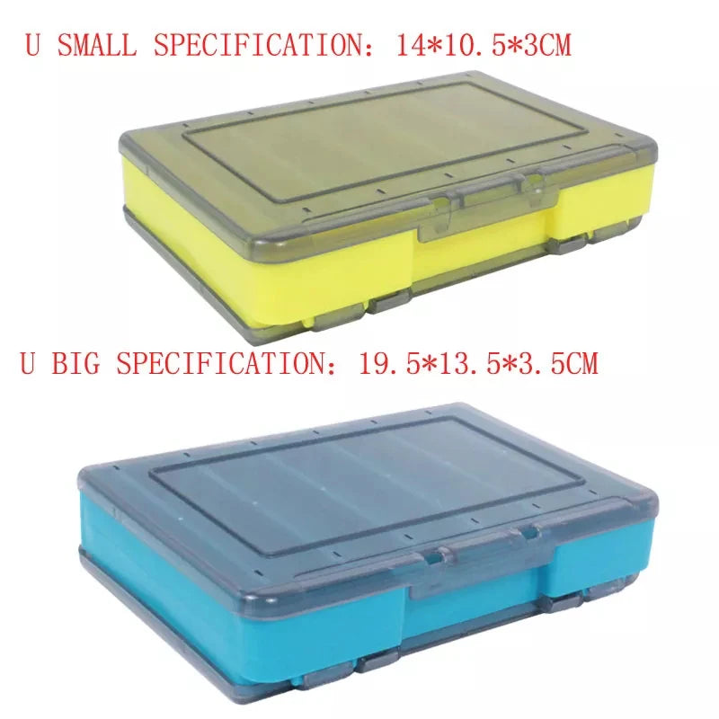 Shrimp & Squid Fishing Tackle Box – Double-Sided U-Shape Wooden/Plastic Case