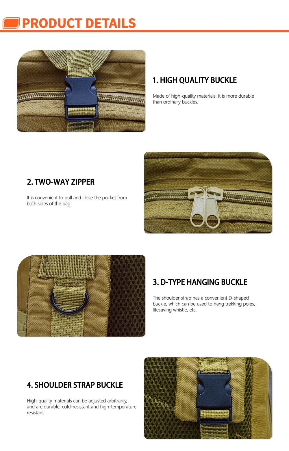 Fishing Tactical Backpack – Camouflage 3-Pocket Outdoor Travel & Hiking Bag