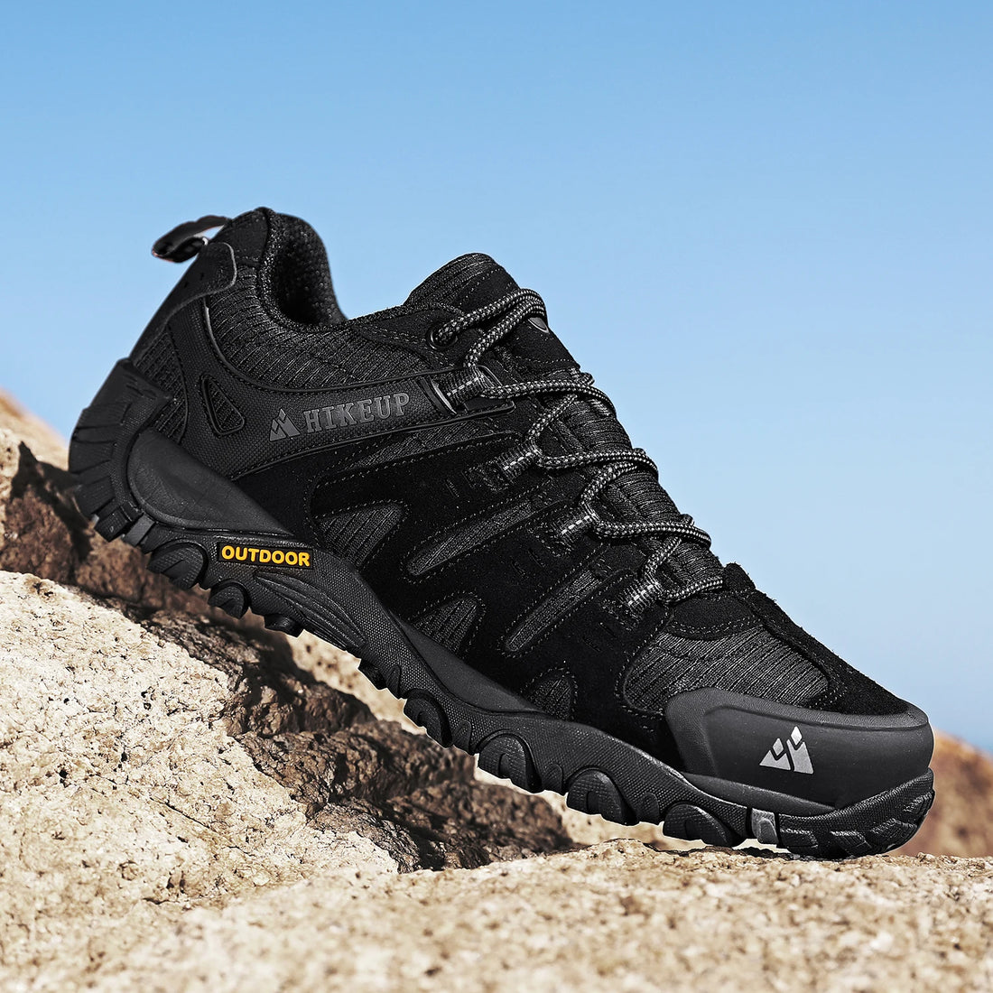 HIKEUP Men’s Hiking Shoes – Suede Leather Outdoor Trekking Sneakers