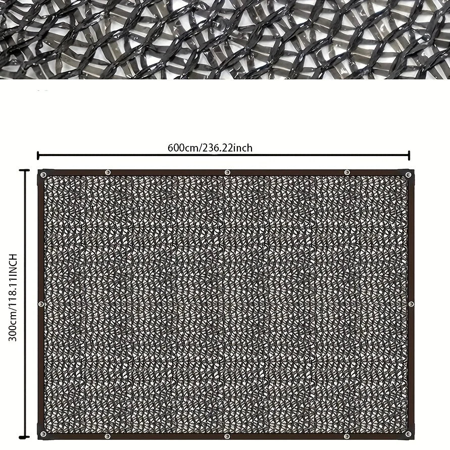 Black Shade Cloth – Sunblock Mesh Cover with Grommets for Pergola, Garden & Patio