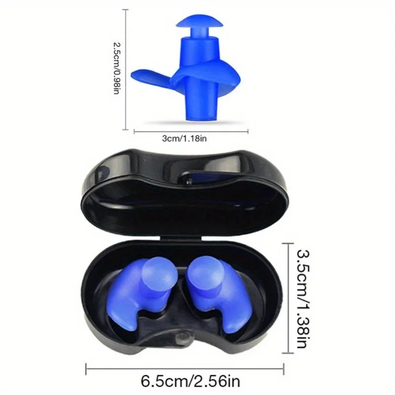 2PCS Silicone Swimming Earplugs – Reusable Waterproof Ear Protection