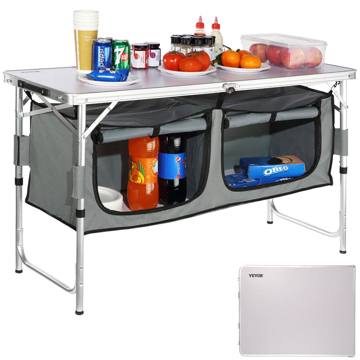 SucceBuy Folding Camping Table – Quick-Setup MDF Outdoor Picnic & BBQ Table