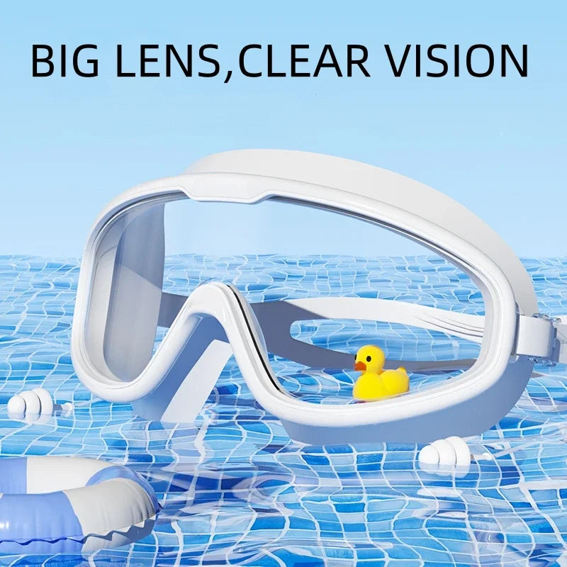 Wide-View Swimming & Diving Goggles – Anti-Fog with Earplugs for Adults & Youth