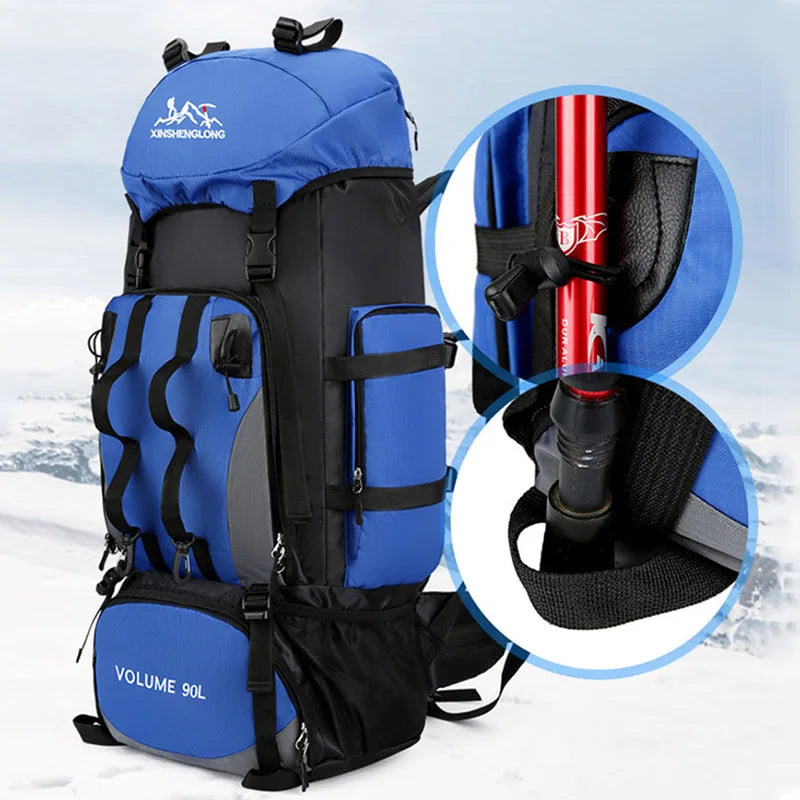 90L Waterproof Hiking Backpack – Large Capacity Trekking & Camping Rucksack