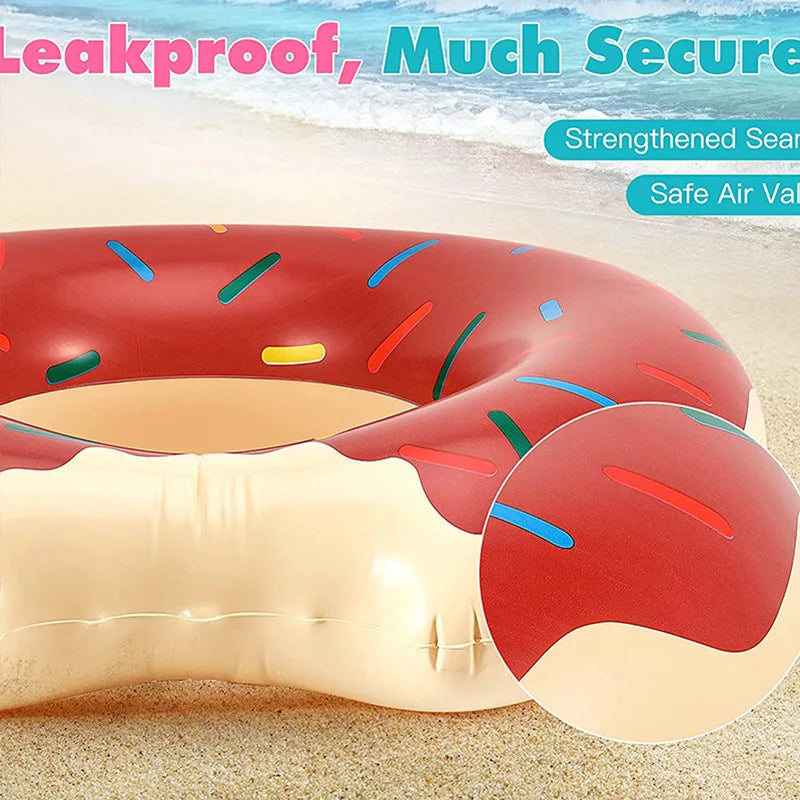 Rooxin Inflatable Donut Swim Ring – Pool Float for Kids & Adults