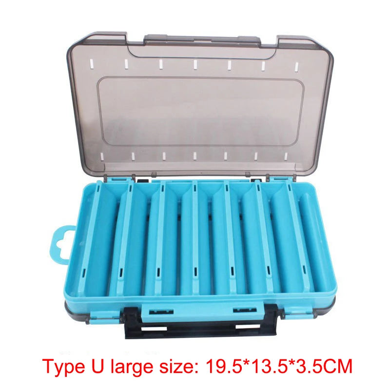 Shrimp & Squid Fishing Tackle Box – Double-Sided U-Shape Wooden/Plastic Case