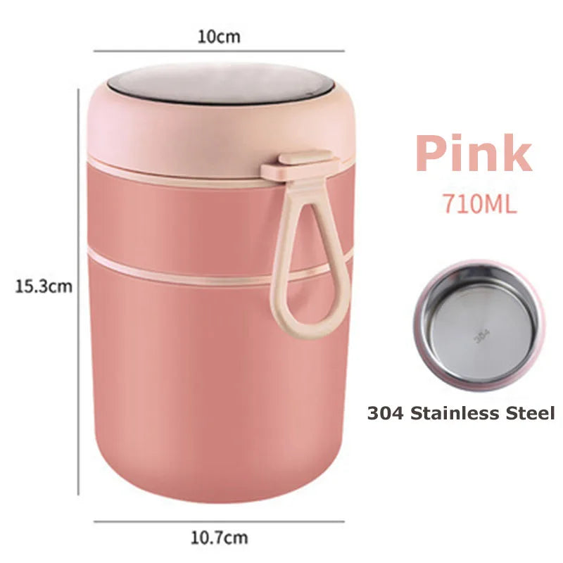 Stainless Steel Vacuum Soup & Lunch Box – Insulated Thermal Food Jar with Spoon